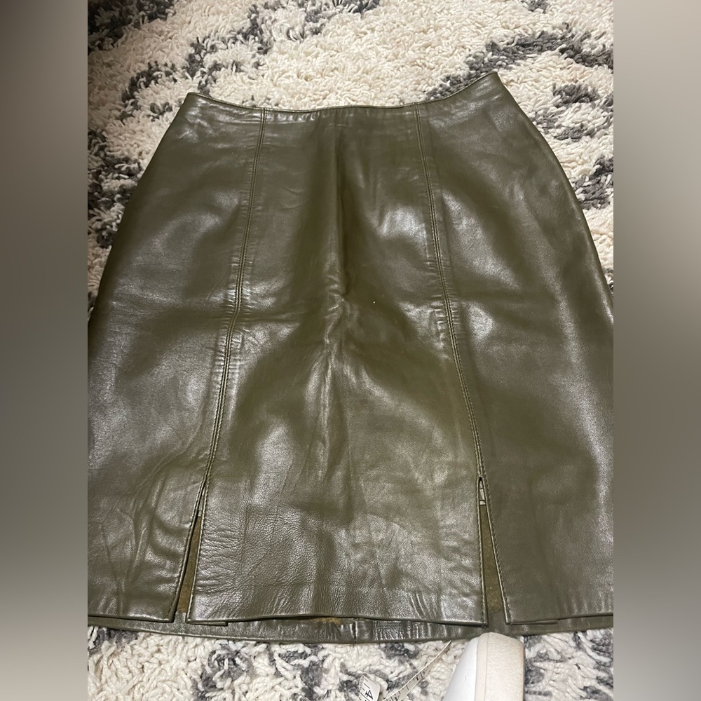 Vintage Firenze Santa Barbara genuine leather skirt